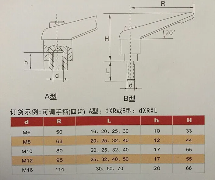Фиксирующая ручка Заказная machinetool Регулируемая фиксирующая ручка M6, M8, M10, M12, M14