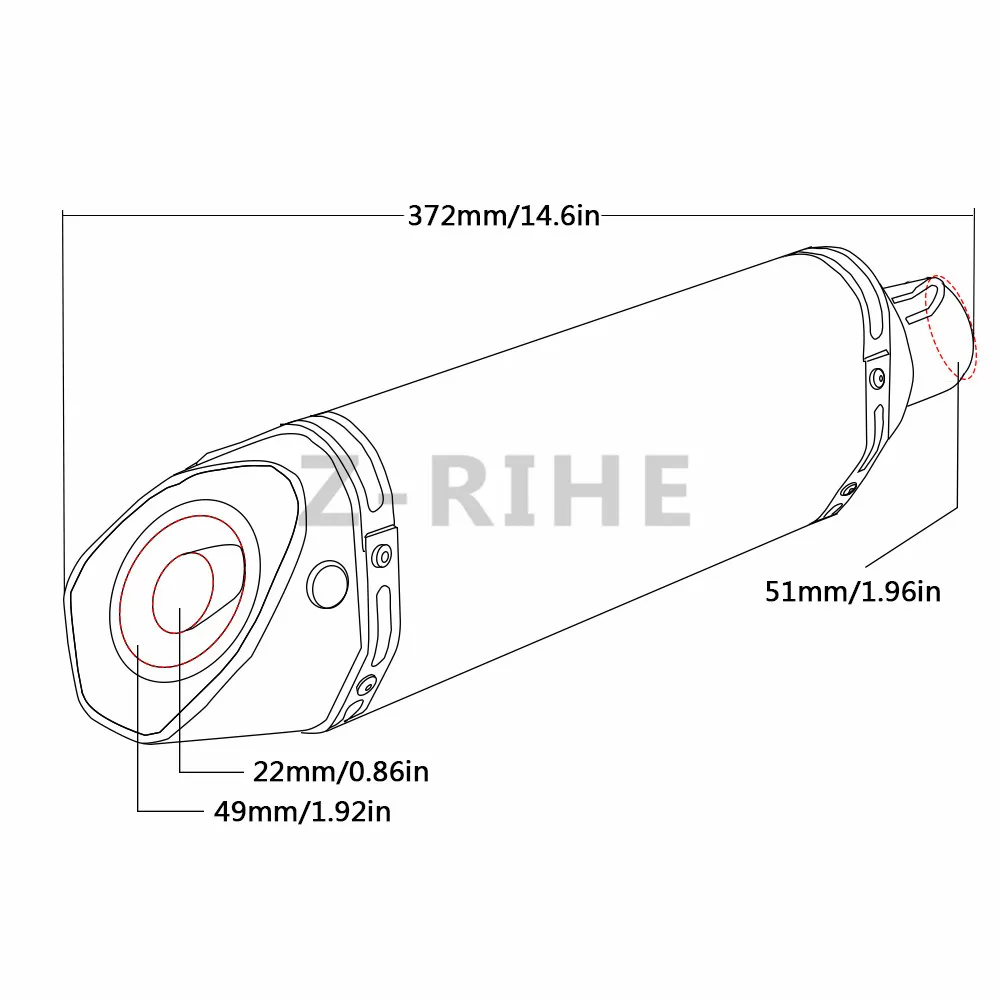 Для мотоциклов выхлопной Универсальный 51mm Нержавеющая сталь углеродного