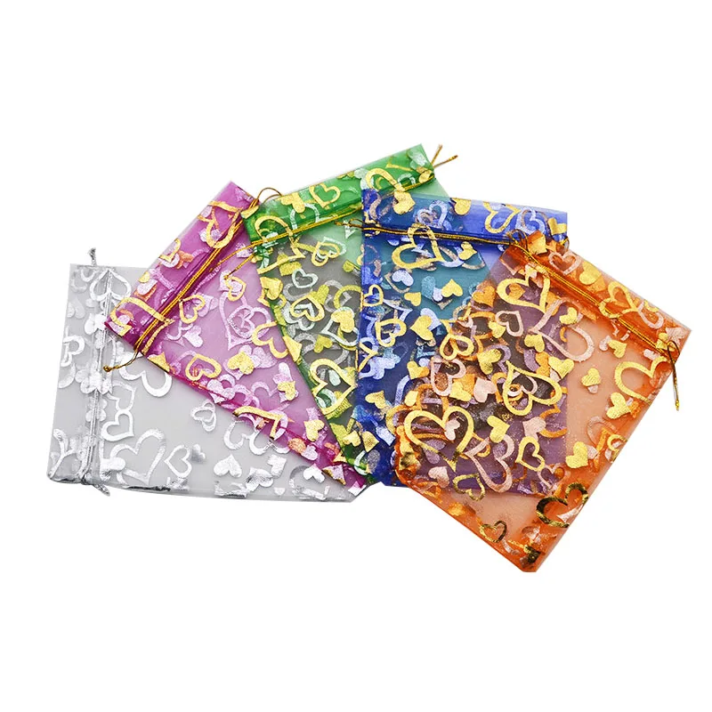 20 шт., 7x9, 9x12, 11x16, 13x18, 15x20 см, подарочные сумки, сумки из органзы, ювелирные изделия, конфетные Упаковочные сумки, украшения для свадебной вечеринки