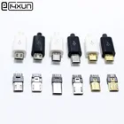 10 комплектов, микро USB 5PIN, сварочный тип, штекер, коннекторы, зарядное устройство 5 P, USB Хвостовая зарядка, розетка 4 в 1, белый, черный