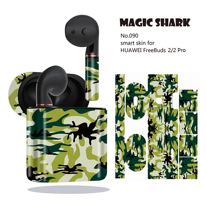 Защитный чехол Magic Shark в стиле милитари Модный из ПВХ для HUAWEI Freebuds 2 Pro 19