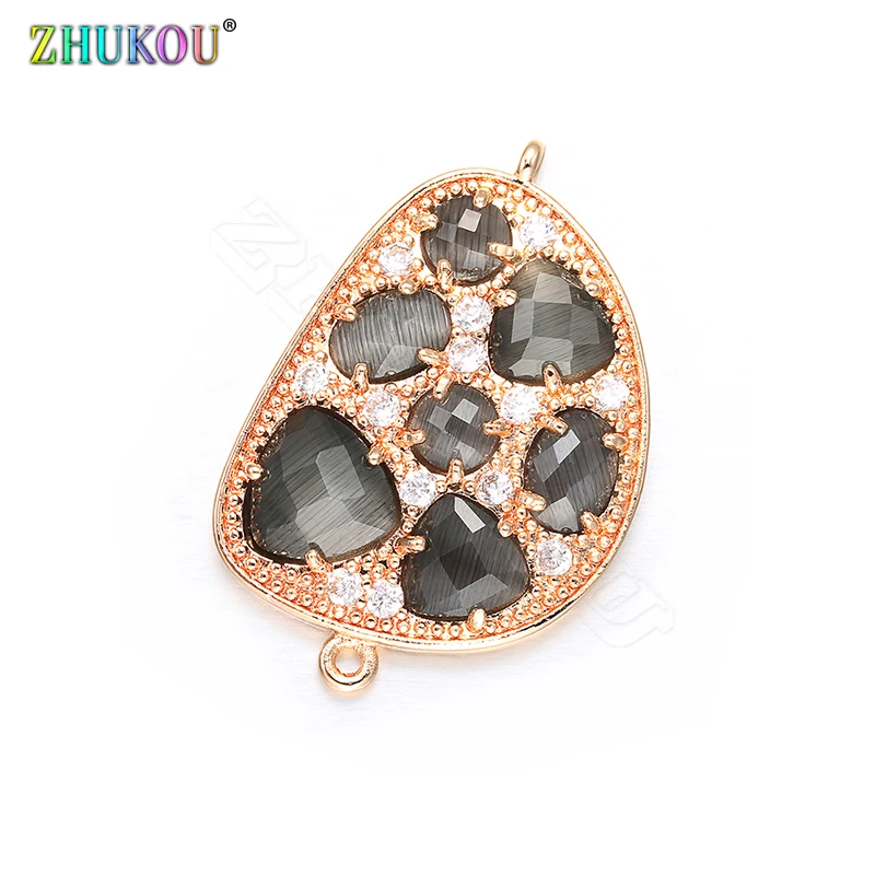 ZHUKOU 2019 21x31 мм DIY ювелирные аксессуары серёжки с камнем VD383A белый/черный/фиолетовый