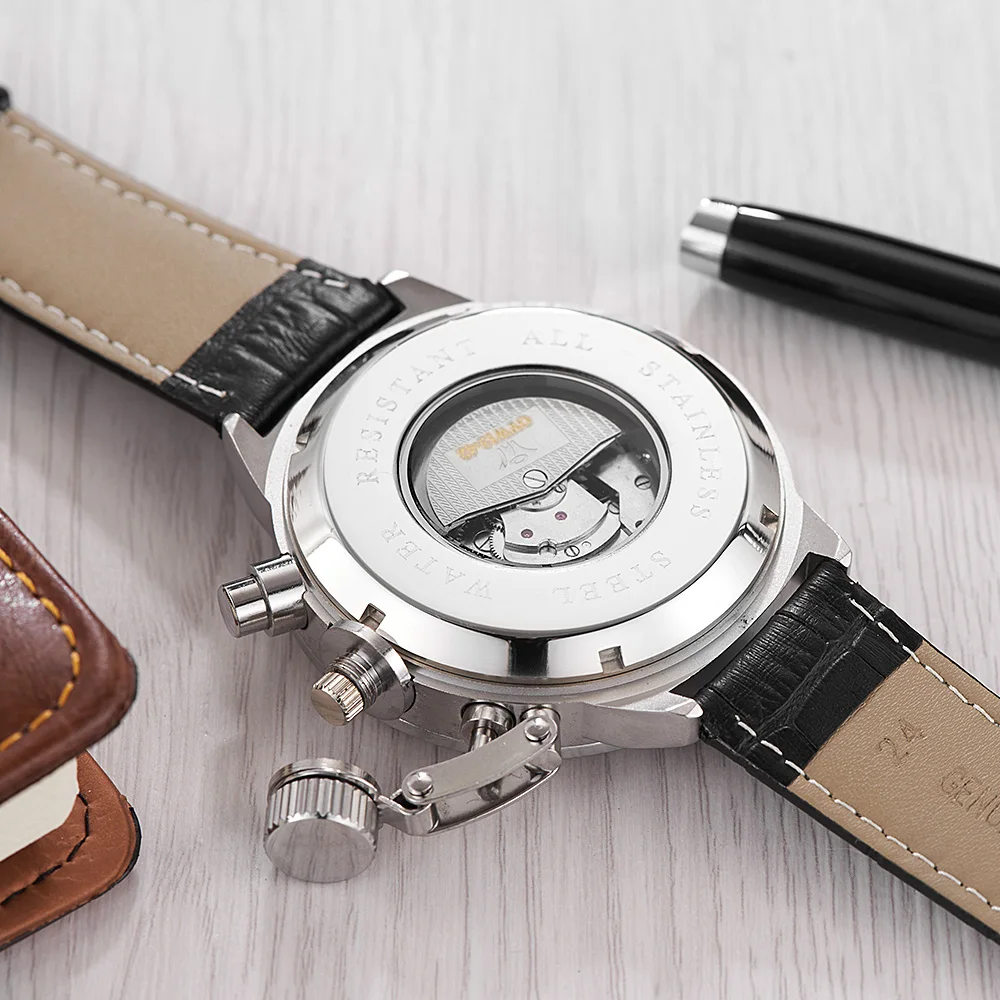 Новые брендовые белые механические часы OYW Роскошные автоматические мужские