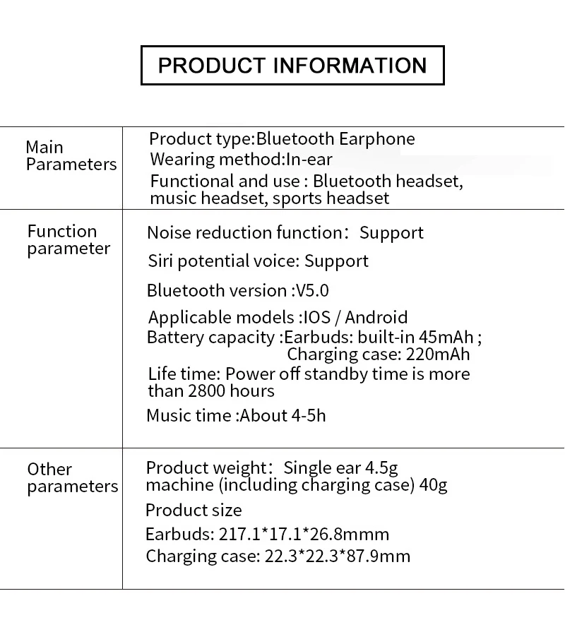 Bluetooth 5,0 наушники IPX7 Водонепроницаемый Беспроводная гарнитура гарнитуры стерео мини-Беспроводной наушники-вкладыши с загрузочной коробки