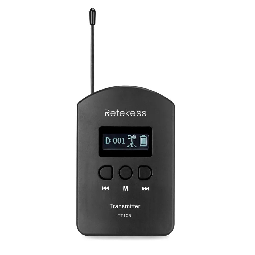 Беспроводной трансмиттер RETEKESS TT103 UHF 200 каналов для системы гидов совещаний