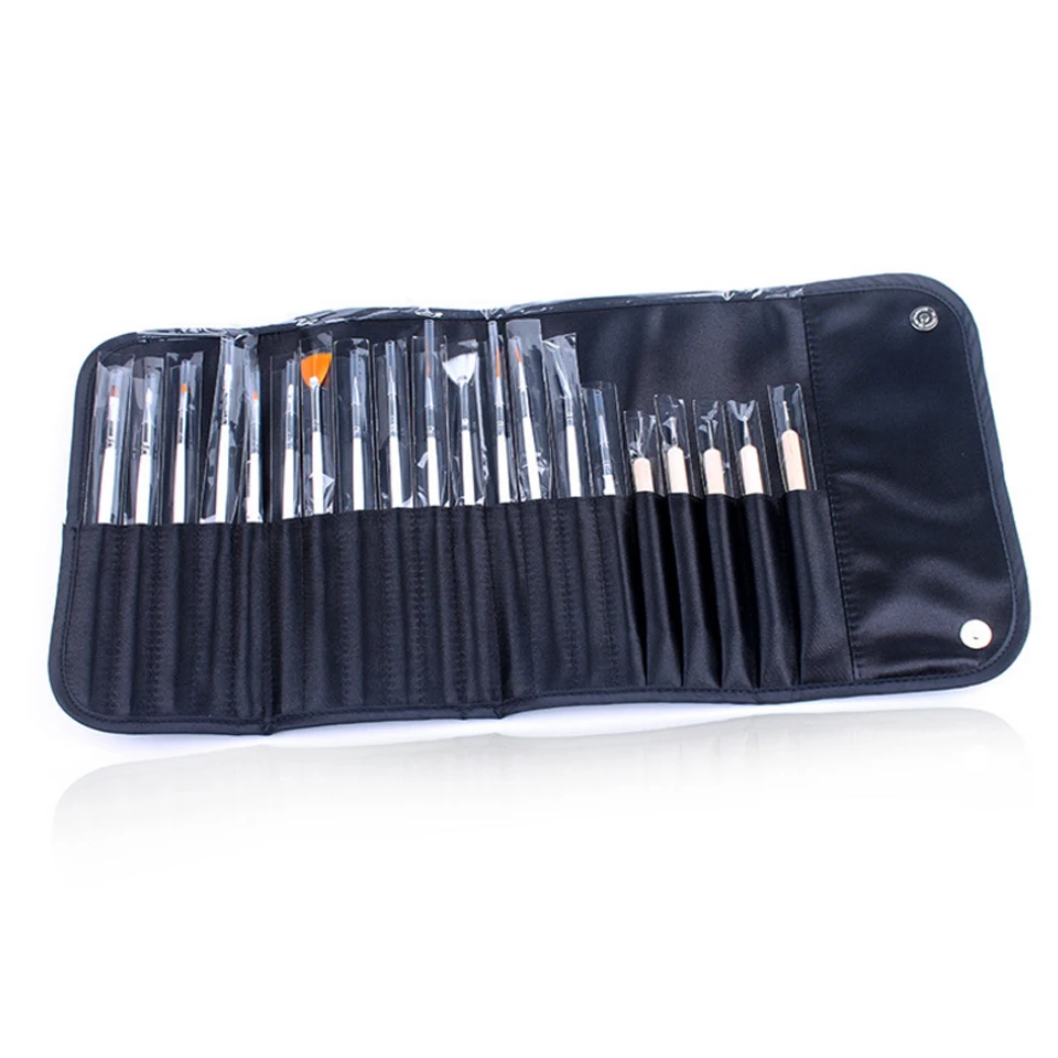 20pcs/kit UV Gel 5pcs Point Drill Painting Pen Dotting 15pcs Nail Art Brushes Set For Salon Manicure DIY Tools With Bag | Красота и