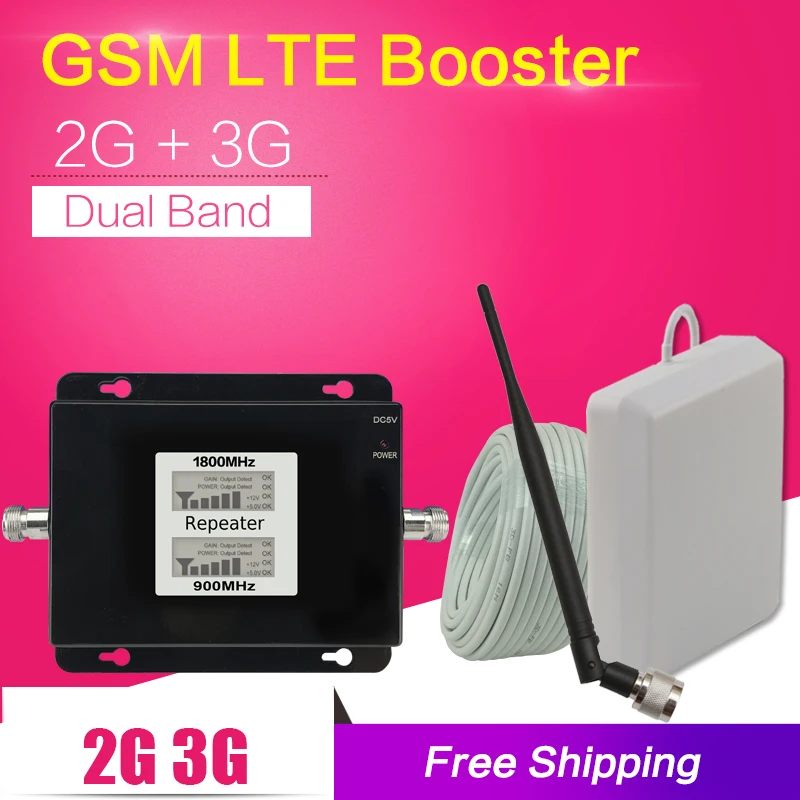 65 дБ GSM 900 3g 2100 двухдиапазонный усилитель сигнала сотового телефона WCDMA Мобильный