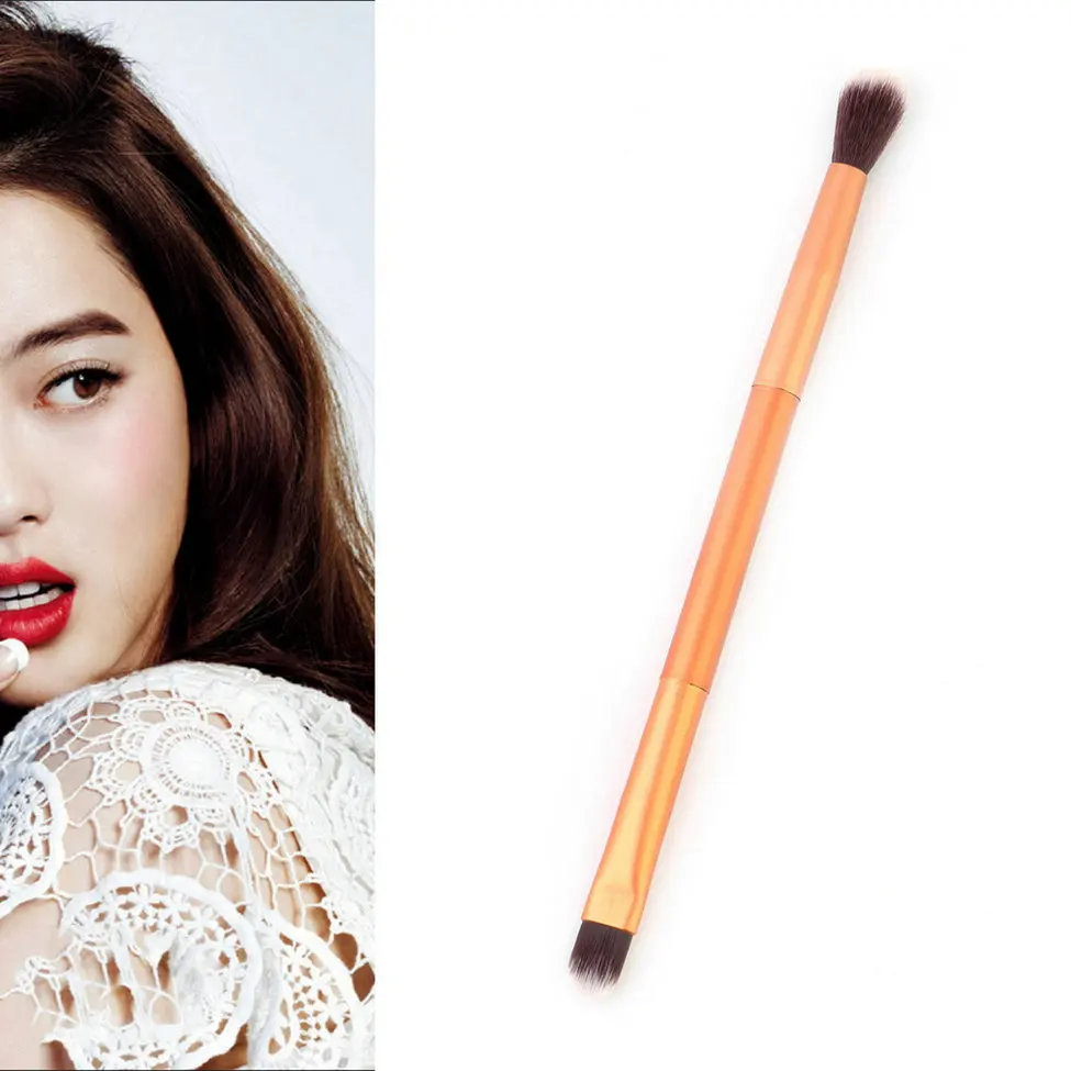 Золотые супер мягкие синтетические волосы с металлической ручкой двойные концы