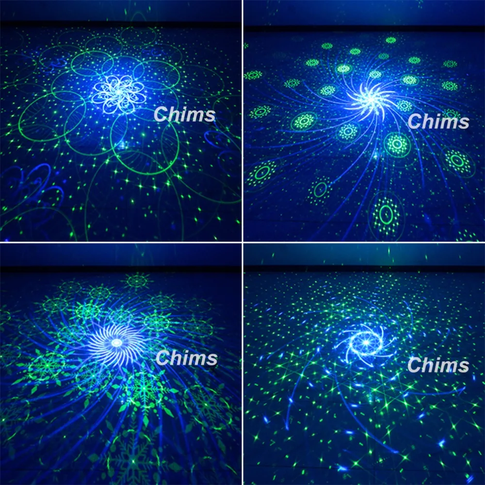 Chims RGB сценический светильник лазерный светильник для вечеринки 96 узор лазерный проектор светодиодный красочный DJ музыка рождество диско шоу танец DJ клуб