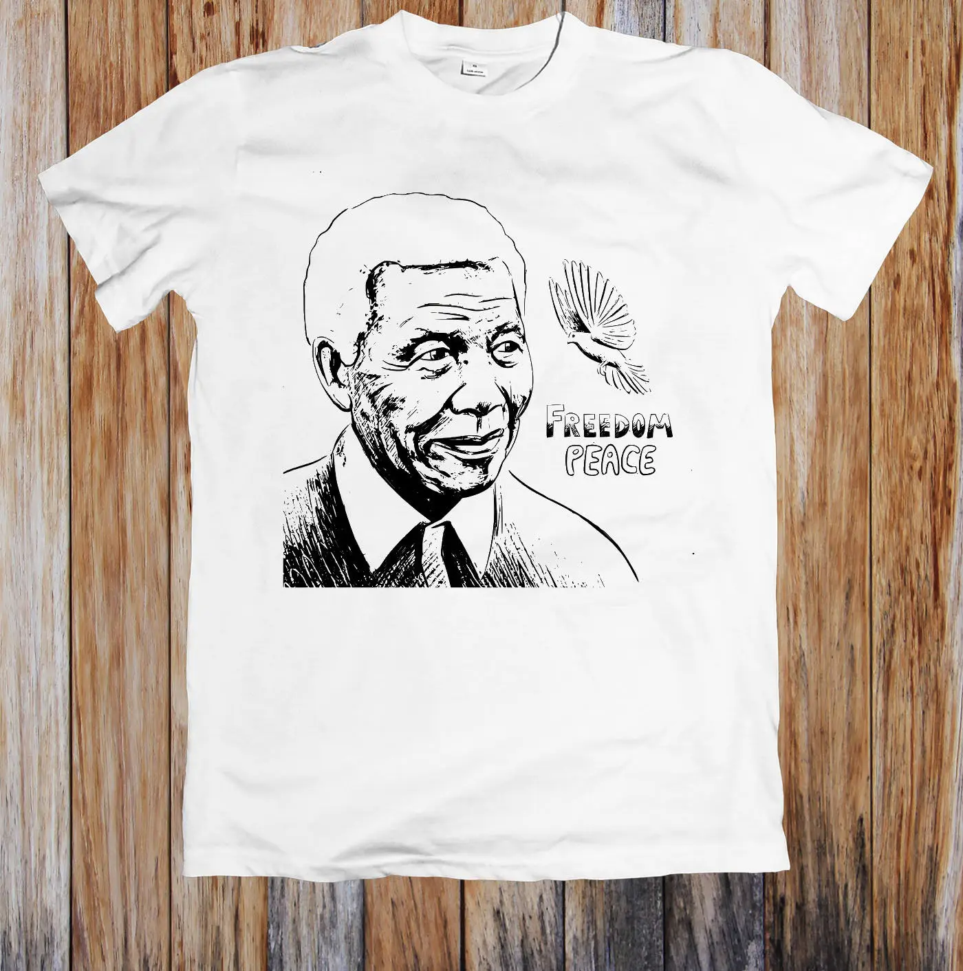 Футболка унисекс с надписью NELSON MANDELA FREEDOM PEACE | Мужская одежда