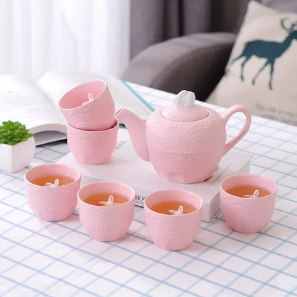 Дома керамические фрукты Teaset тепло-resistdent чайник японский цветок труба Чай бутылки