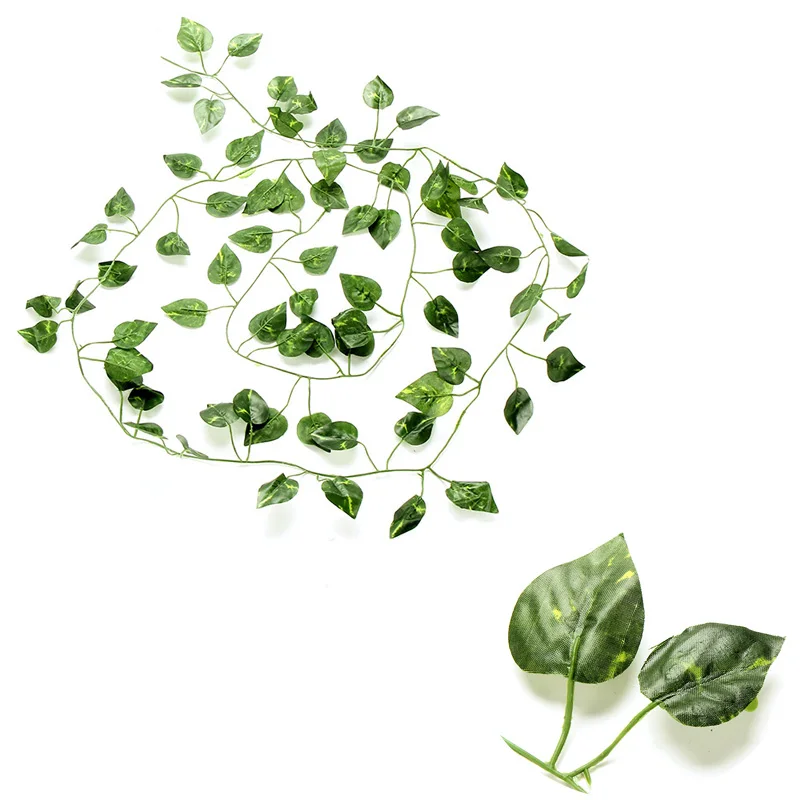 2 Green radish leaf 200 см Искусственный ротанг плюща виноград зеленый лист пластмассовая лоза для украшения дома и сада Гирлянда поддельные растения - Цвет: 2 Green radish leaf
