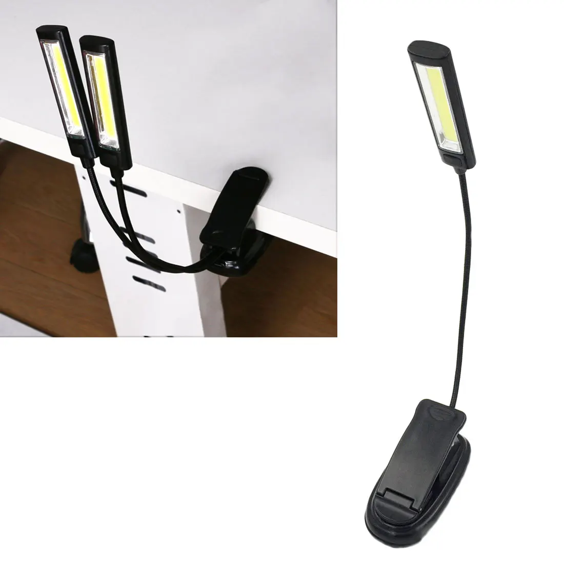 

Clip-on Book Reader Reading Lamp Flexible Book Light Lamp White Color Booklight LED Ebook Light Convenient For Kindle Note