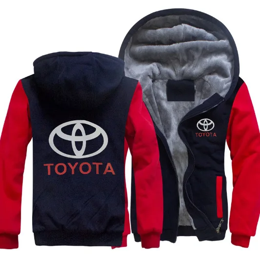 Толстовка с капюшоном для мужчин и женщин флисовая Повседневная Toyota утепленное