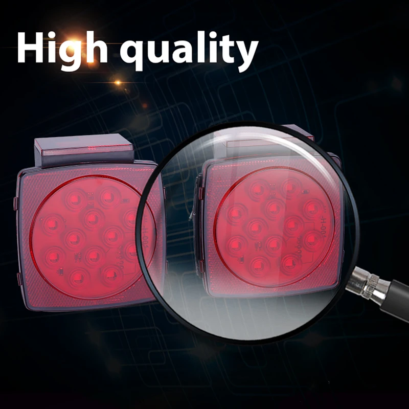 2 шт. 12 В прицеп автомобиль красные огни LED квадратный стоп поворот парковка
