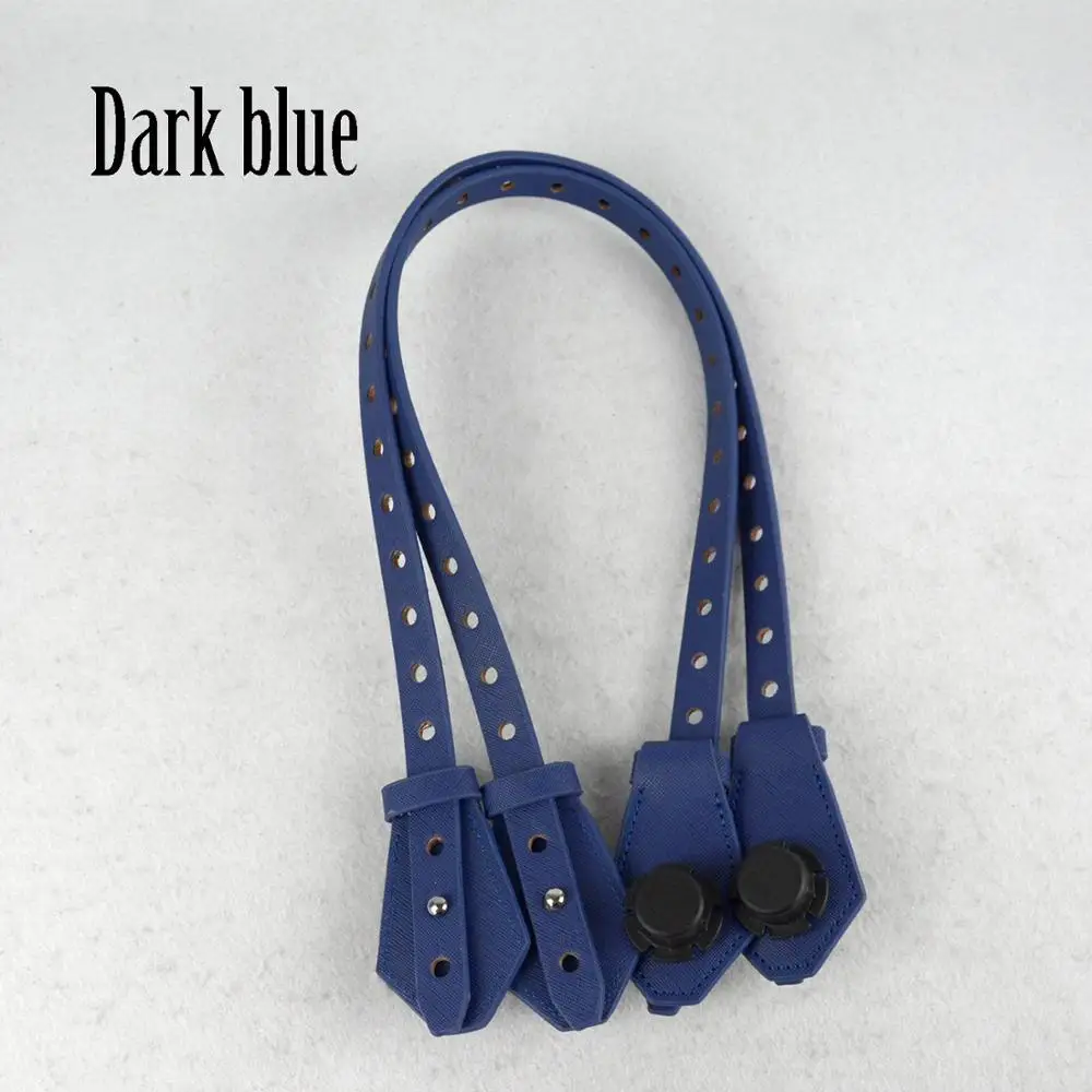 Dark blue Tanqu пористая двунаправленная Регулируемая длина плоский кожаный ремень ручка с застежкой для Obag корзина ведро городской шик Сумка O Bag - Цвет: Dark blue