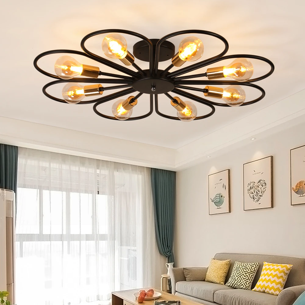 Винтажный промышленный деревенский потолочный светильник с утапливаемым