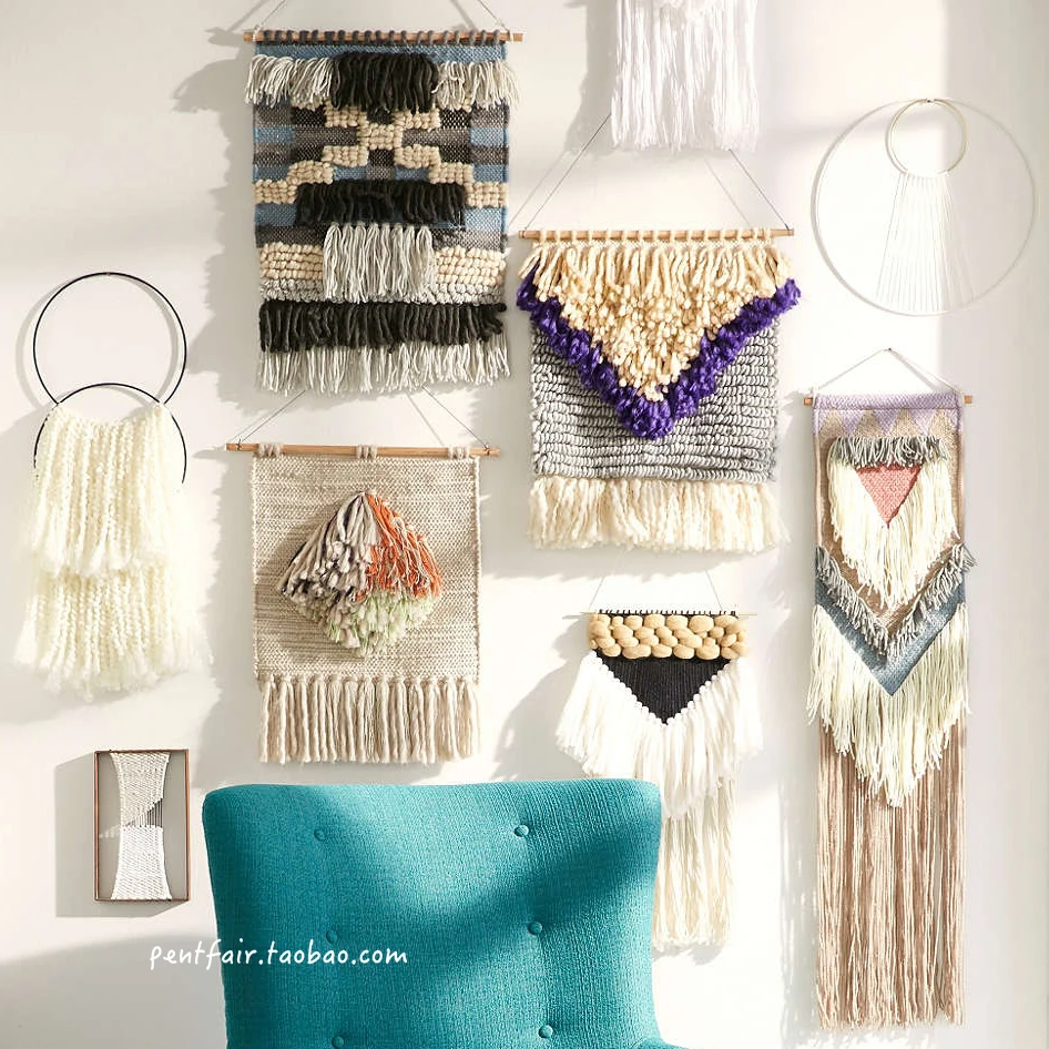 Wang Yingying Hand knit Tapestry Living room decoration Bedside Pendant Sofa background Pastoral style |