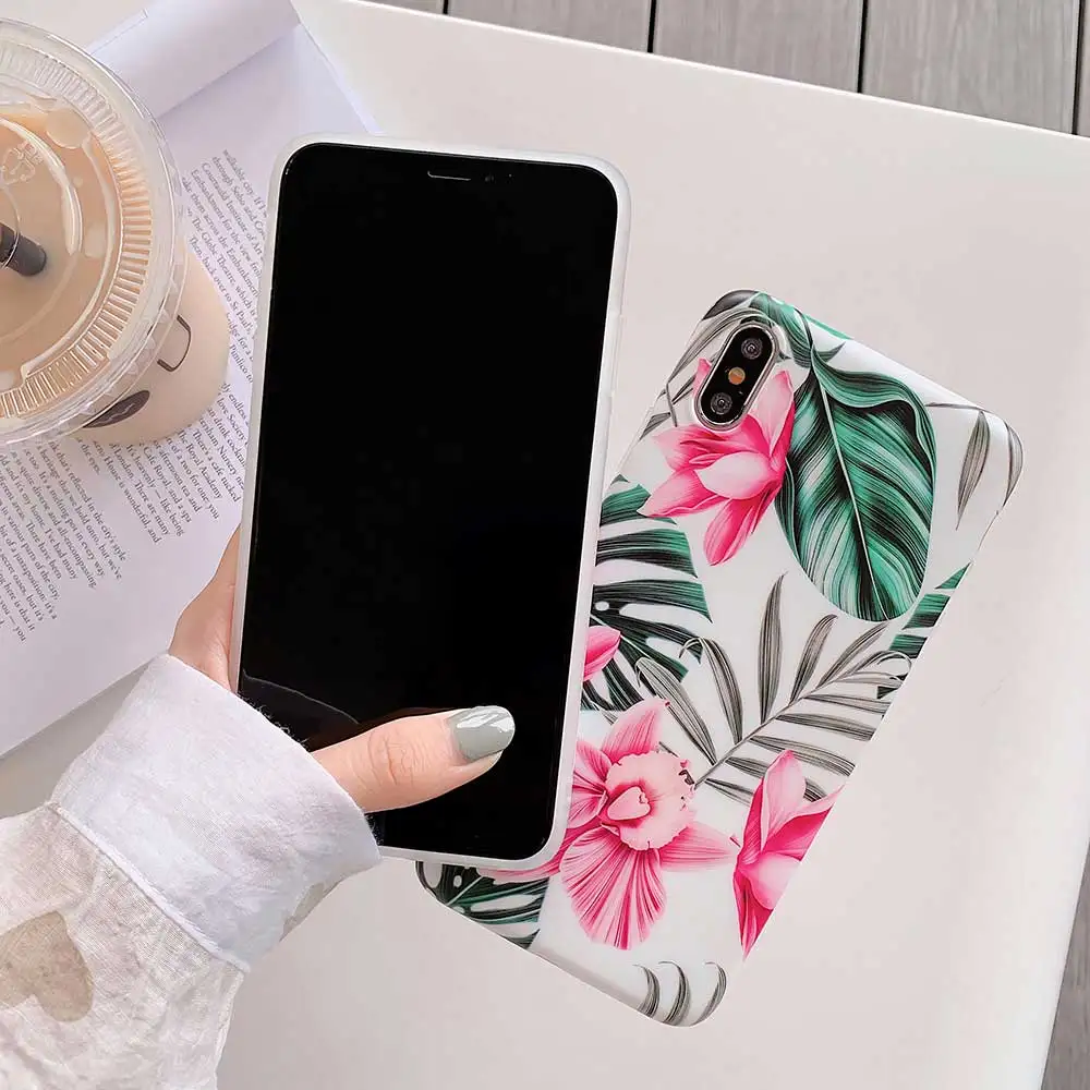 Чехол Boucho для iphone XS Max XR X Plants Art с цветочными листьями чехол телефона 6 6S 7 8 Plus