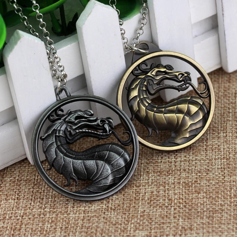 Ожерелье Mortal Kombat ювелирные изделия ожерелья с подвеской в виде дракона модная