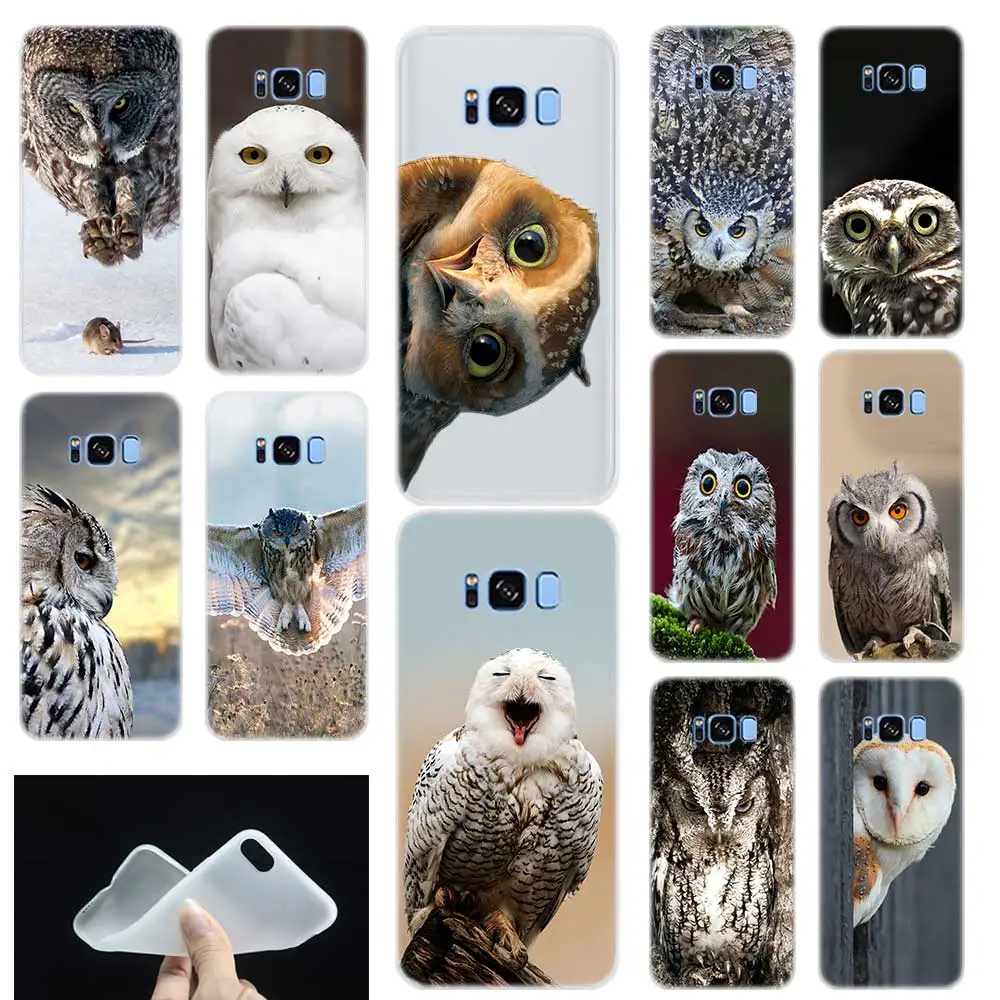 Мягкий силиконовый чехол из ТПУ с рисунком Совы и снега для Samsung Galaxy S7 Edge S8 S9 S10 S11 S20