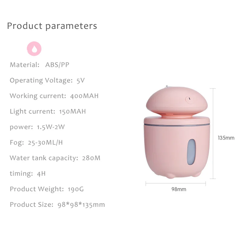 Mini Aroma Diffuser Humidifier mushroom Diffuseur Huile Essentiel Oil Air Humidificador Diffusor de for Office Home Car | Бытовая