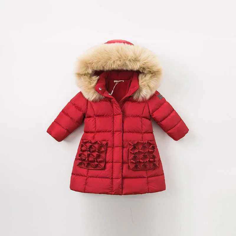 Детский пуховик DB8836 dave bella зимняя верхняя одежда с капюшоном для девочек 90%
