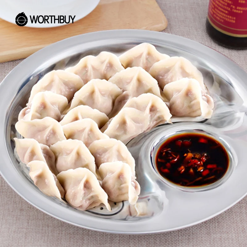 WORTHBUY необычная многофункциональная стандартная кухонная тарелка из нержавеющей