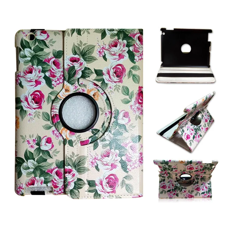 Leather stand case for Ipad pro 9.7inch air3 cover Floral 360 degree rotation flip tablet protective skin shell A1673 A1674 | Компьютеры и