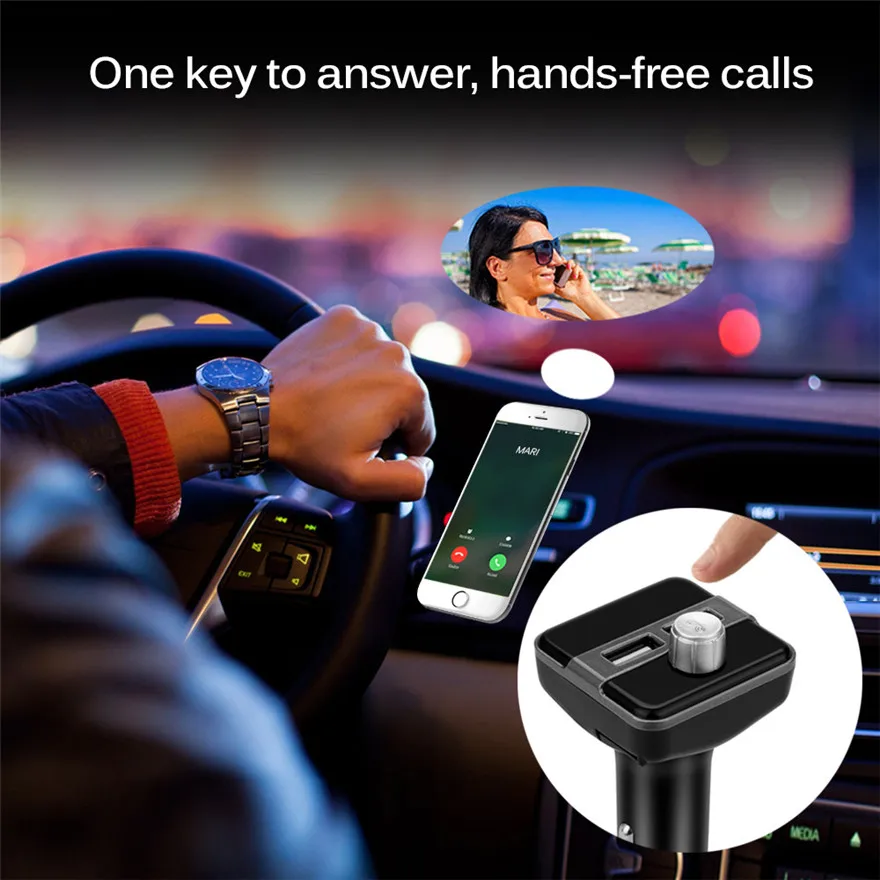 BT20B Bluetooth FM ЖК передатчик беспроводной MP3 TF радио адаптер USB зарядное устройство