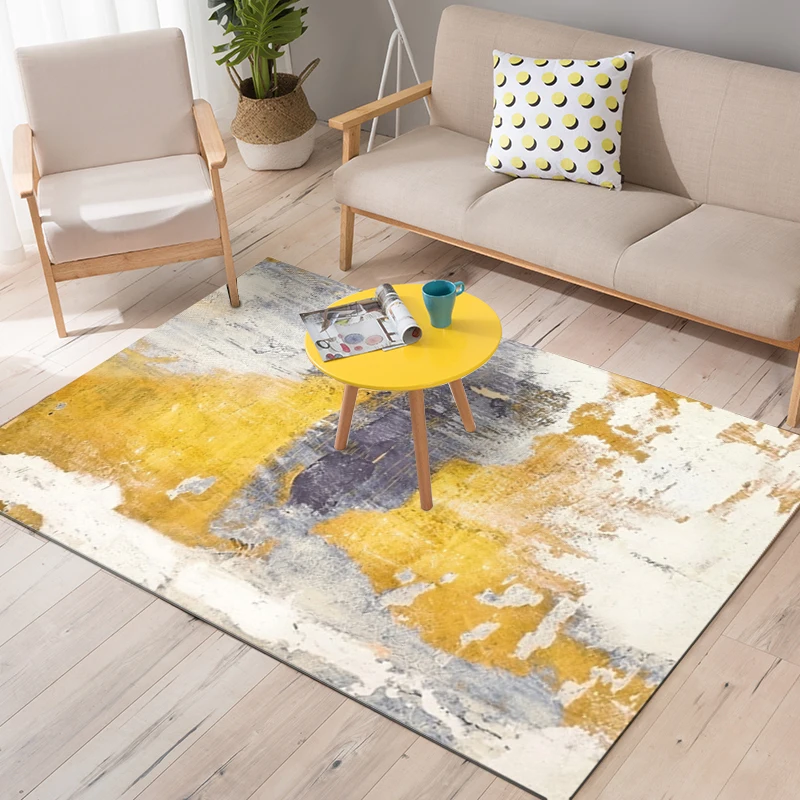 Модный современный абстрактный художественный желтый серый ковер для двери, ванной комнаты, кухни, гостиной, спальни, декоративный коврик для пола.