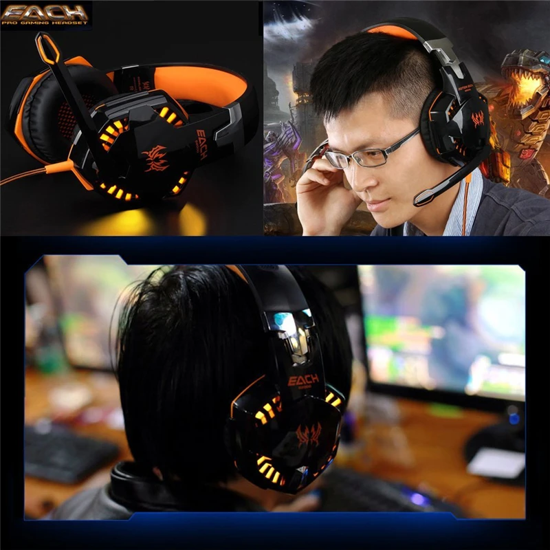 Cncool Горячие G2000 игры гарнитура PC Gamer стерео окружении звук глубокий бас Over Ear