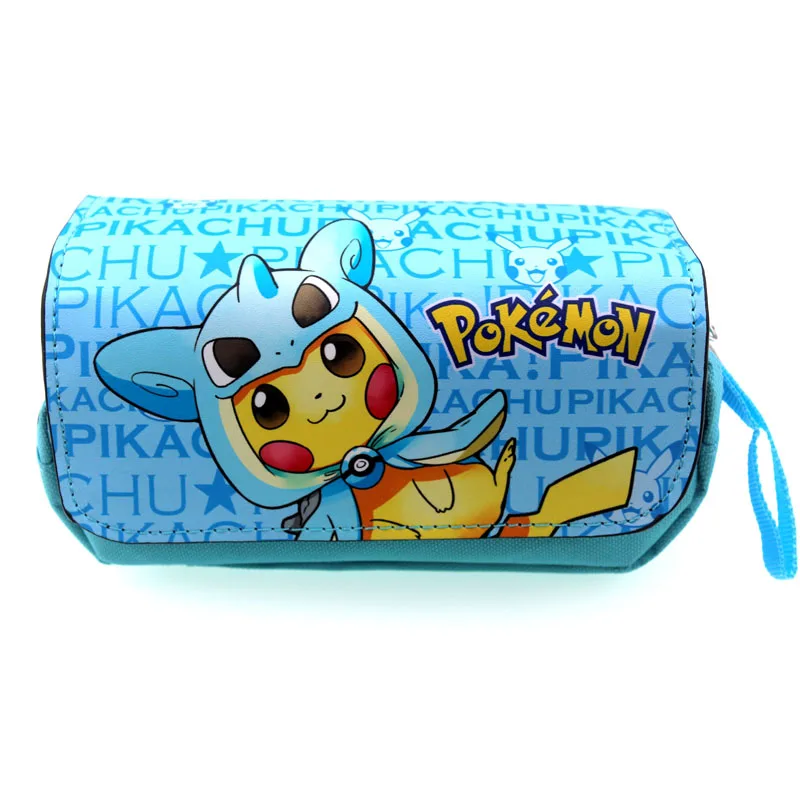Детские топы с изображением Pokemon Карандаш Чехол Пикачу ручка сумка, школьные принадлежности сумки-косметички мешок с застежкой-молнией