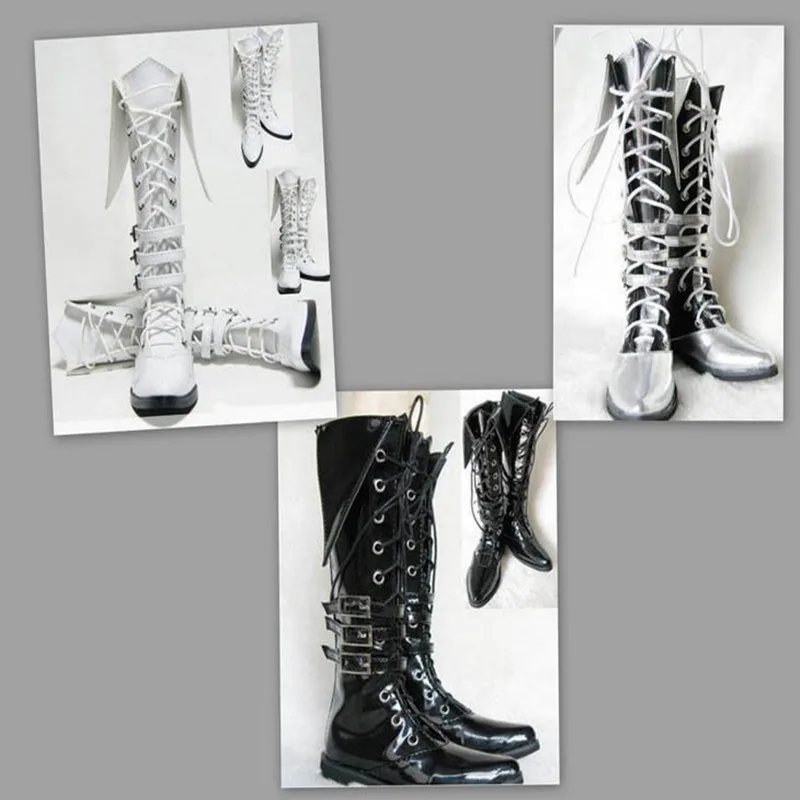 Кукла шарнирная крутая сапоги 1/3 1/4 белый черный серебристый|doll boots|bjd boots1/3 bjd boots |