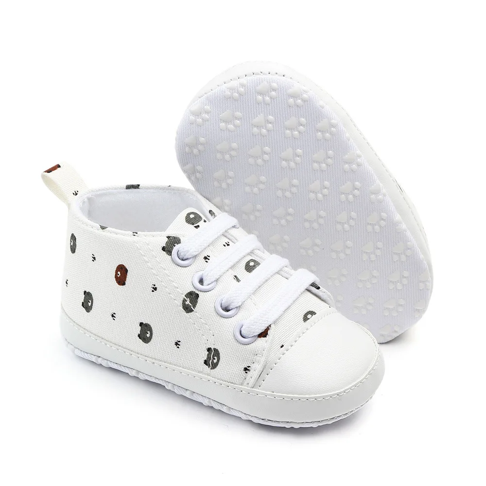 AiKway Baby Shoes First Walkers Boy Girl Canvas Newborn Baby Casual Shoes Soft Bottom Crown Infant Toddler Shoes