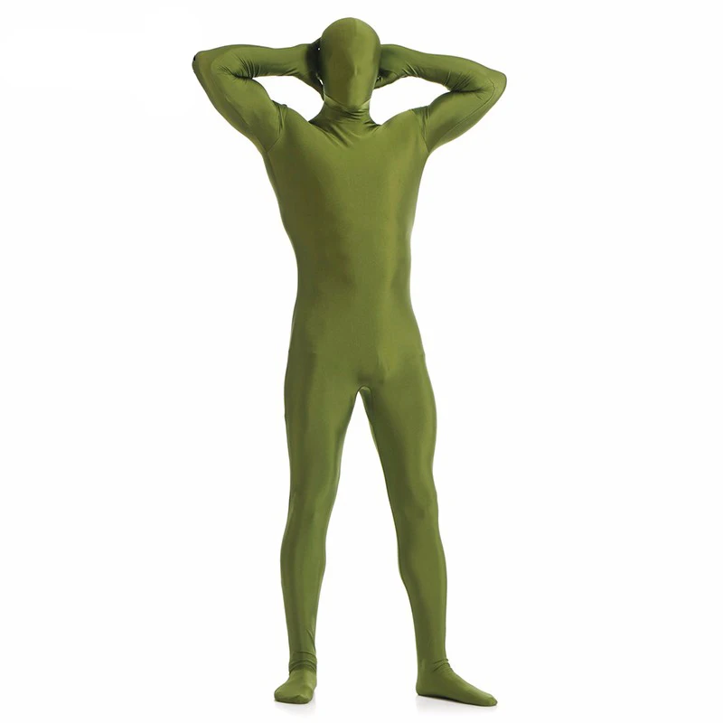 

Ainclu 24 hours Grass Green Spandex Zentai Suit Green Giant Halloween Jumpsuit Romper Rush order/Same day shipping/24-hour