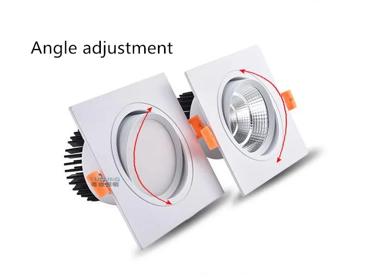 Regulable foco LED COB lámpara de techo AC85-265V W 7W 9W 12W 15w 18W de aluminio downlights empotradas panel de luz led cuadrado