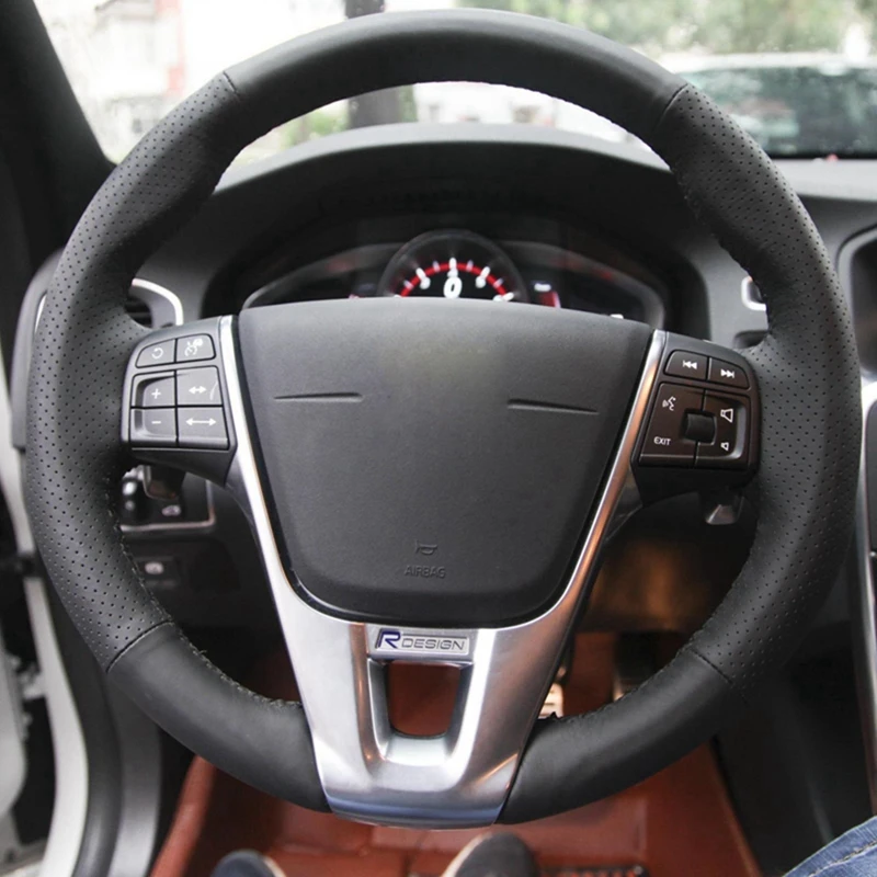 GKMHiR из натуральной кожи чехол рулевого колеса автомобиля для Volvo V40 XC60 S60 LV60 S80L