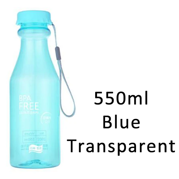 550ML blue Transhome яркие цвета небьющаяся бутылка для воды 350 мл 550 мл портативная герметичная велосипедная Спортивная пластиковая бутылка стакан для лимонного сока - Цвет: 550ML blue