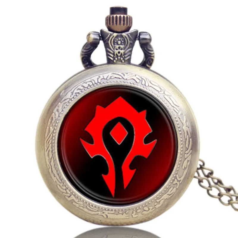 

NEW Wow World of Warcraft Tribal Emblem Symbol Game Movie Chain Quartz Vintage Pocket Watch Gifts Pocket Watch Chains Relogio