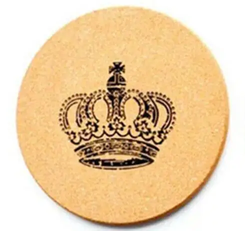 crown 2 шт утолщенные круглый Пробковые Подставки Коврик для стола нескользящий теплоизолированный обеденный стол коврик из натурального материала подставка под чашку кофейная чашка коврик - Цвет: crown