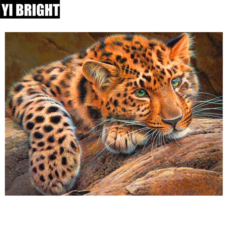 YI BRIGHT DIY handmade Square/Round diamond painting&quotleopard&quotdiamond embroidery sale stitch kit Diamond Mosaic home living XPZ | Дом и