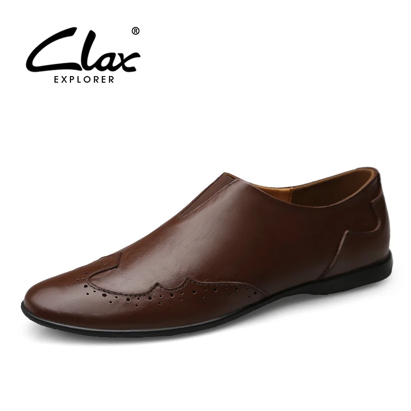 CLAX Men Loafers Genuine Leather 2018 Spring Summer Fashion Flats Casual Shoe Man Slip ons Leisure Boat Moccasins Soft | Обувь