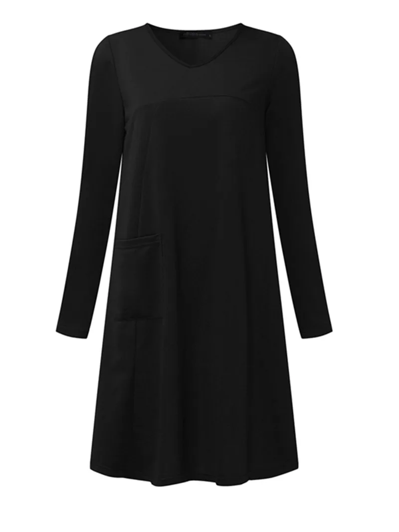 Kaftan, женский сарафан, пуловеры, ZANZEA,, Осенние, одноцветные, с капюшоном, платье с длинным рукавом, Vestido, женский халат, свитер большого размера, 8