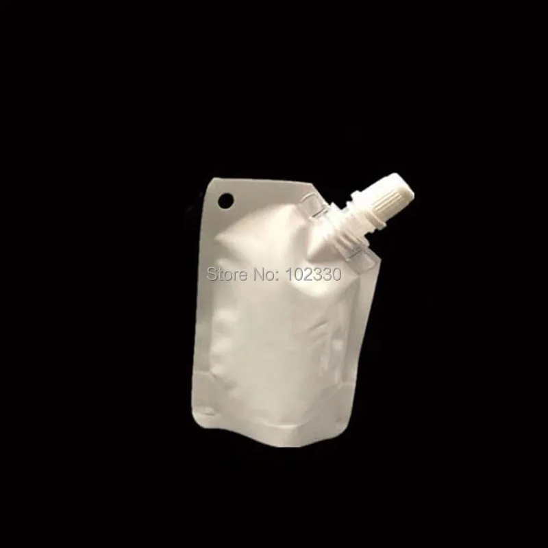 500 шт 50 мл белая пластиковая алюминиевая фольга Doypack жидкий стоячий мешок для
