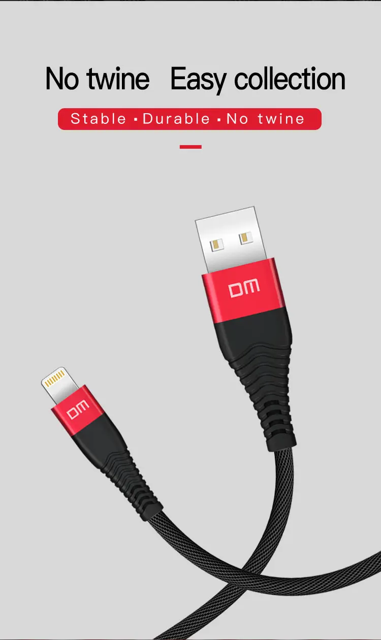 DM USB кабель для iPhone x xr xs зарядный кабель для iPhone 8 7 6 6s plus USB кабель для передачи данных Телефонный Шнур адаптер