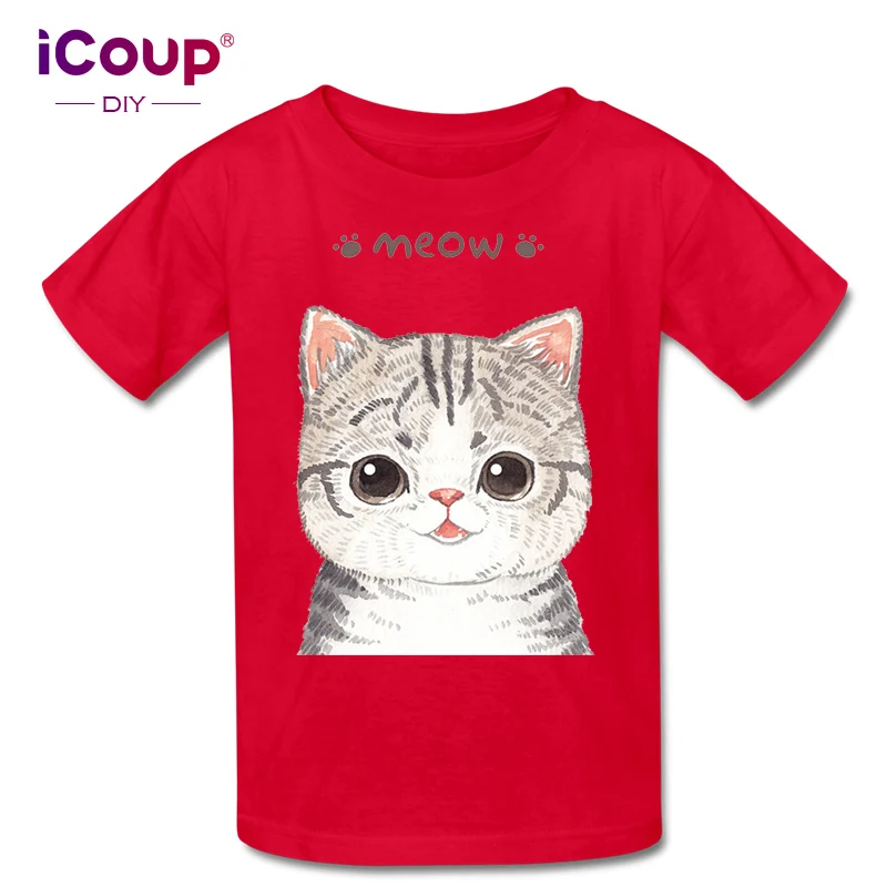 ICoup Детский мультфильм Китти 100% хлопок короткий рукав|Мужские футболки| |