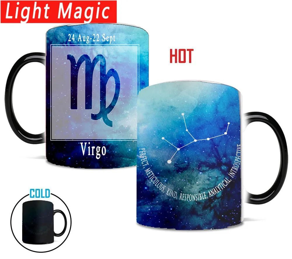 

magic sky Virgo constellations Mugs Creative Ceramic changing color mugs kids wife and husband gift mugs