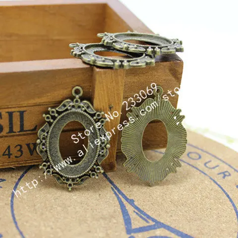 Бесплатная доставка! 15 шт./лот античный бронзовый тон овальная Камея настройки
