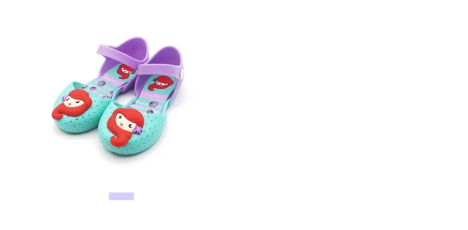 Mini Melissa/стильные прозрачные сандалии принцессы русалки для девочек; Новинка года; милые прозрачные сандалии для девочек; Детские пляжные сандалии с мягкой подошвой